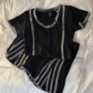 Black and Gray Sweater Dress